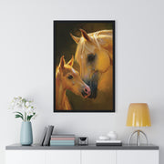 Heartfelt Horse Family Art, Vertical Framed Poster, Equine Decor, Horse Lover Gift, Animal Wall Art, Nursery Art, Equestrian Home