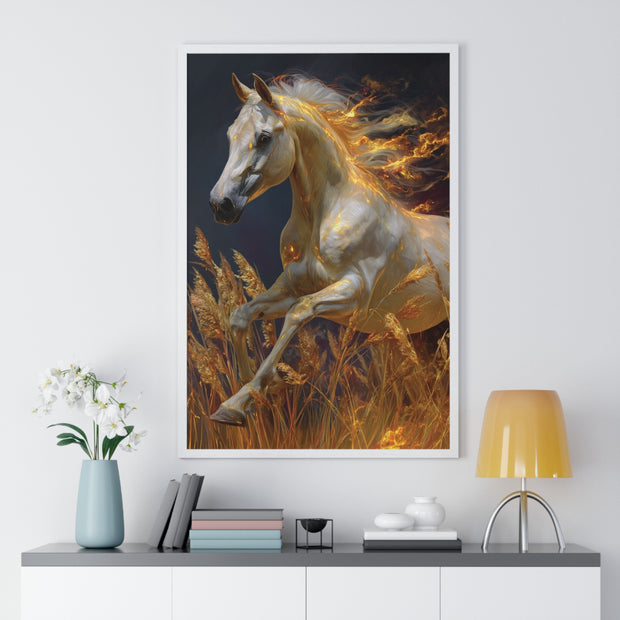 Majestic Horse Framed Art Print - Equestrian Decor, Nature Wall Art, Horse Lover Gift, Home Decoration, Animal Poster