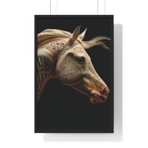 Elegant Horse Framed Art Print, Equine Wall Decor, Horse Lover Gift, Home Decor, Animal Artwork, Equestrian Style