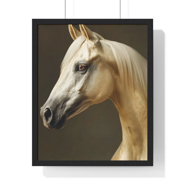 Elegant Horse Framed Poster | Modern Wall Art | Equine Decor | Horse Lover Gift | Farmhouse Decor | Art for Animal Enthusiasts