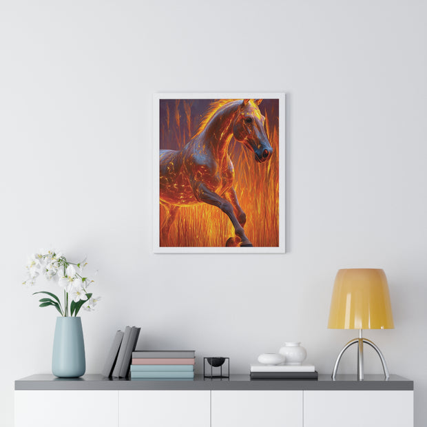 Fiery Horse Wall Art Poster, Animal Lover Print, Horse Decor, Equestrian Gift, Living Room Decor, Unique Art
