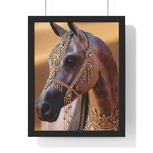 Elegant Horse Art Print - Framed Wall Decor, Horse Lover Gift, Equestrian Home Decor, Bohemian Wall Art, Animal Portrait