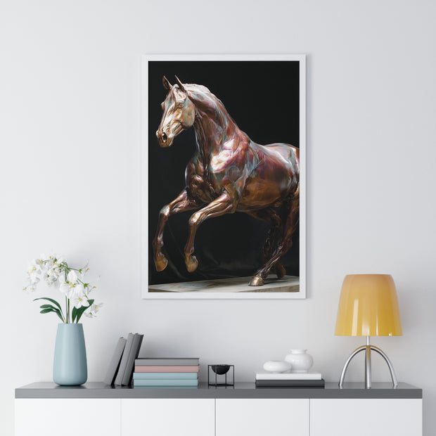 Elegant Horse Art Print, Home Decor, Equestrian Wall Art, Gift for Horse Lovers, Framed Poster Decoration