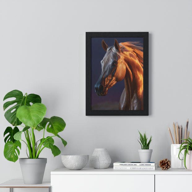 Elegant Horse Art Print, Vertical Framed Poster, Equestrian Decor, Horse Lover Gift, Home Wall Art, Animal Themed Decoration