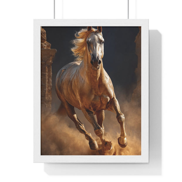 Stunning Horse Vertical Framed Poster, Home Décor, Equestrian Art, Gift for Horse Lovers, Inspirational Wall Art, Rustic Interior