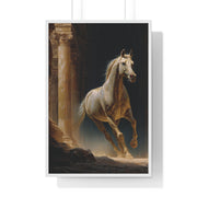 Elegant Horse Wall Art, Vertical Framed Poster, Equine Home Decor, Animal Art Print, Rustic Living Room Decoration