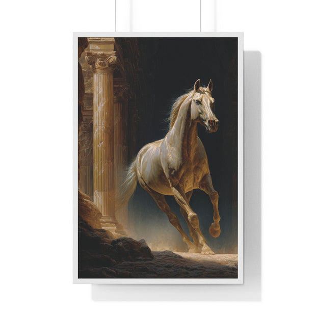 Elegant Horse Wall Art, Vertical Framed Poster, Equine Home Decor, Animal Art Print, Rustic Living Room Decoration