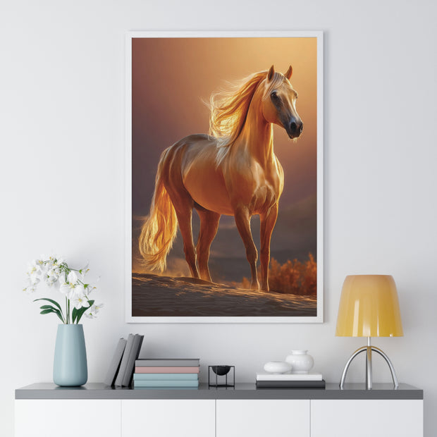 Majestic Horse Framed Poster - Equestrian Art, Farmhouse Decor, Wall Art, Horse Lover Gift, Nature Print