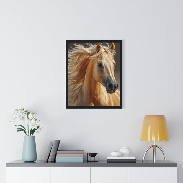 Majestic Horse Art Print - Vertical Framed Poster, Elegant Horse Decor, Nature Wall Art, Animal Lovers Gift, Home & Office Decoration