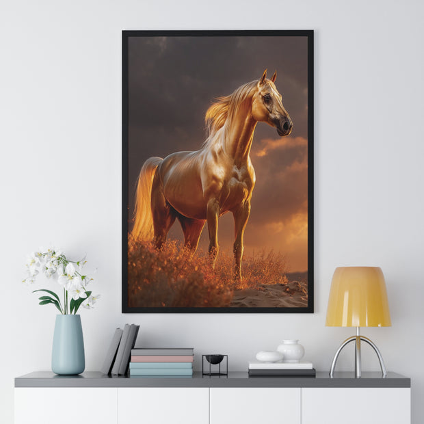 Majestic Horse Vertical Framed Poster | Equestrian Art | Home Decor | Art Print for Horse Lovers | Gift for Animal Enthusiasts