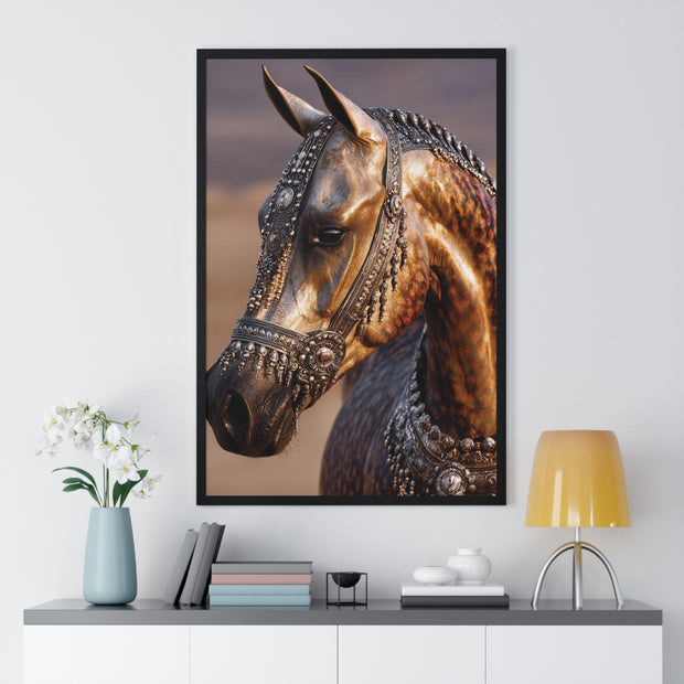 Horse Portrait Wall Art, Elegant Horse Framed Print, Equestrian Home Decor, Animal Lover Gift, Rustic Farmhouse Decor