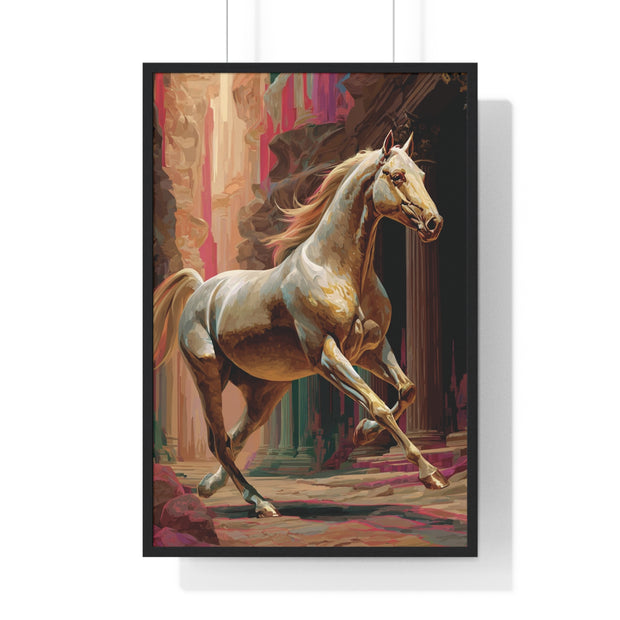 Majestic Horse Vertical Framed Poster | Equestrian Home Decor, Animal Art, Wall Art, Gift for Horse Lovers, Modern Art
