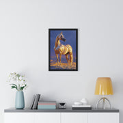 Golden Horse Framed Art Print, Equine Wall Decor, Animal Lover Gift, Nature Artwork, Equestrian Home Decor