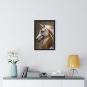 Elegant Horse Framed Art Print, White Horse Wall Decor, Equine Decor, Animal Lover Gift, Rustic Home Wall Art