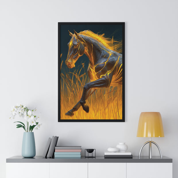 Majestic Horse Framed Art Print | Equestrian Decor, Horse Lover Gift, Wall Art for Home, Unique Horse Artwork, Animal Print