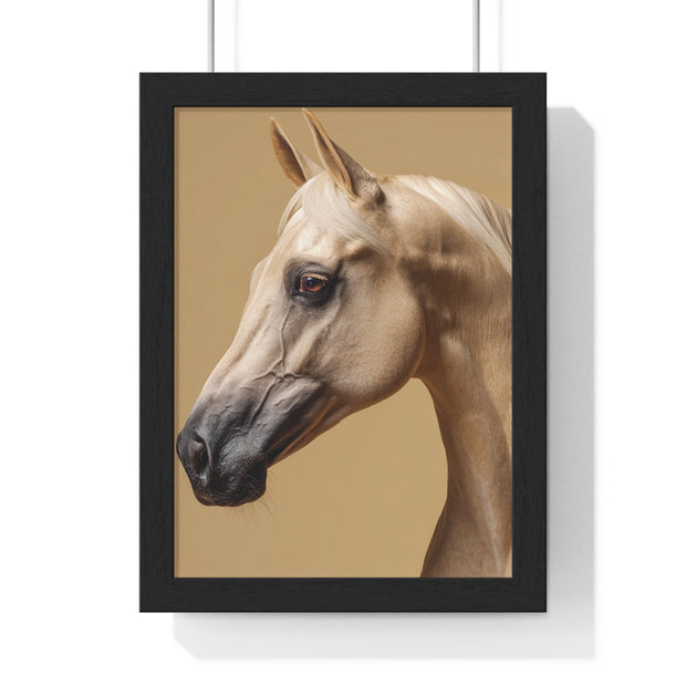 Elegant Horse Portrait Framed Poster, Wall Art for Horse Lovers, Home Decor, Equestrian Gift, Animal Themed Decor