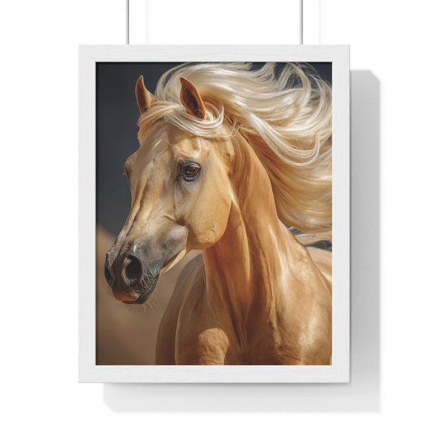 Majestic Horse Vertical Framed Poster, Animal Wall Art, Home Décor, Equestrian Gifts, Nature Lover Print, Office Decoration