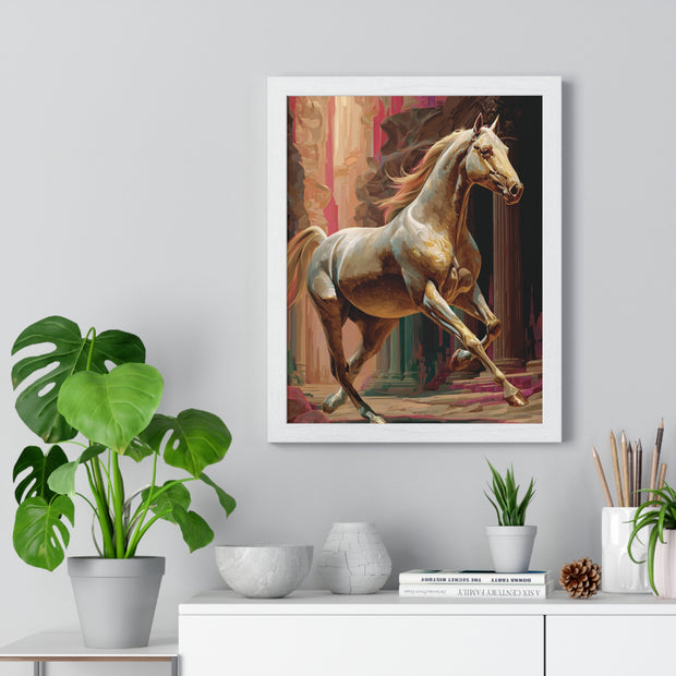Majestic Horse Vertical Framed Poster | Equestrian Home Decor, Animal Art, Wall Art, Gift for Horse Lovers, Modern Art
