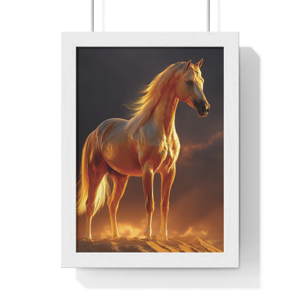 Majestic Horse Vertical Framed Poster | Horse Decor, Animal Art, Wall Art, Equestrian Gift, Nature Decor