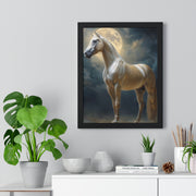 Majestic Horse Vertical Framed Poster | Equestrian Art Decor | Perfect Gift for Horse Lovers | Moonlit Wall Art | Home Office Decoration