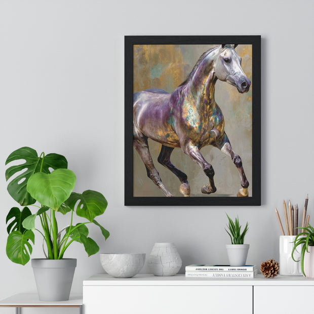 Equine Art Vertical Framed Poster, Horse Wall Decor, Equestrian Gift, Interior Design Accent, Equine Enthusiast Home Decor