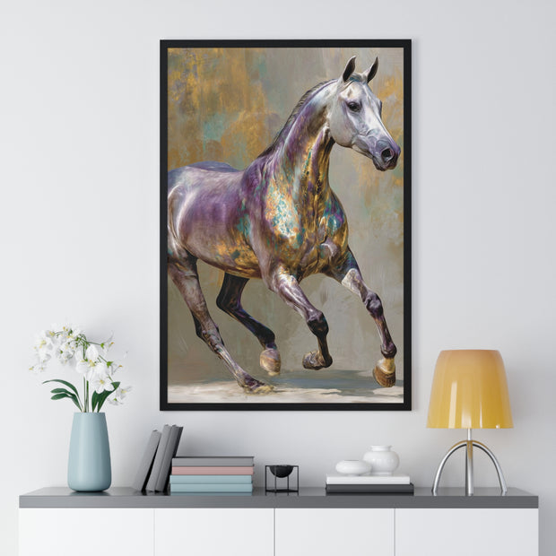 Equine Art Vertical Framed Poster, Horse Wall Decor, Equestrian Gift, Interior Design Accent, Equine Enthusiast Home Decor