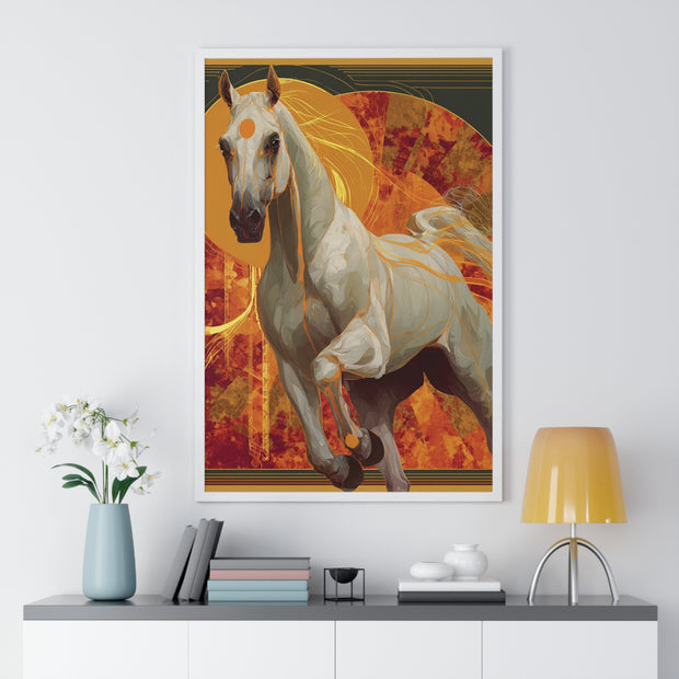 Majestic Horse Art Print, Vertical Framed Poster for Horse Lovers, Equine Wall Decor, Equestrian Gifts, Nature-Inspired Home Art