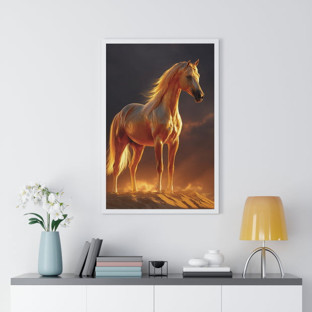 Majestic Horse Vertical Framed Poster | Horse Decor, Animal Art, Wall Art, Equestrian Gift, Nature Decor