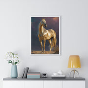 Elegant Horse Vertical Framed Poster, Equine Art, Horse Lover Gift, Home Decor, Equestrian Wall Art, Nature Inspired Décor