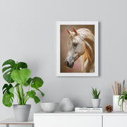 Elegant Horse Portrait Framed Poster, Equine Art Print, Horse Lover Decor, Animal Wall Art, Gift for Equestrian Enthusiasts