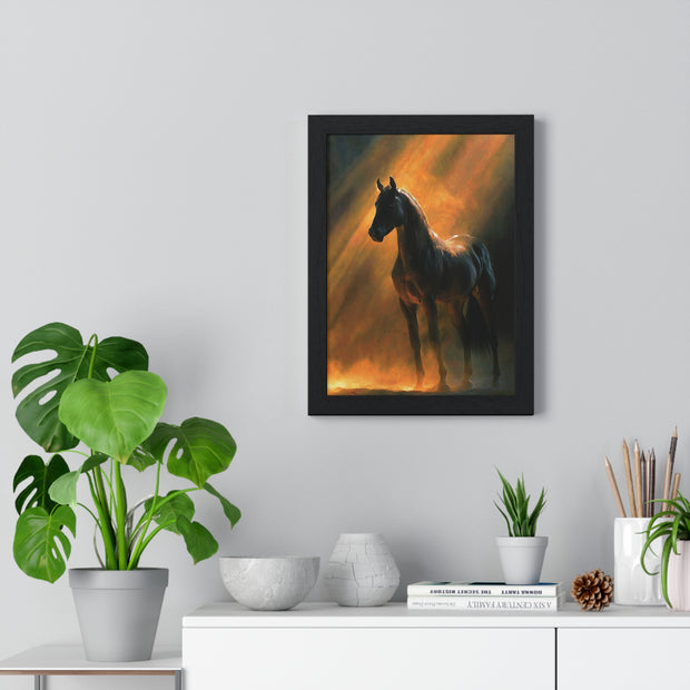 Elegant Horse Wall Art | Framed Poster for Home Decor, Equestrian Gift, Animal Lover Wall Decor, Rustic Decor, Art for Living Room