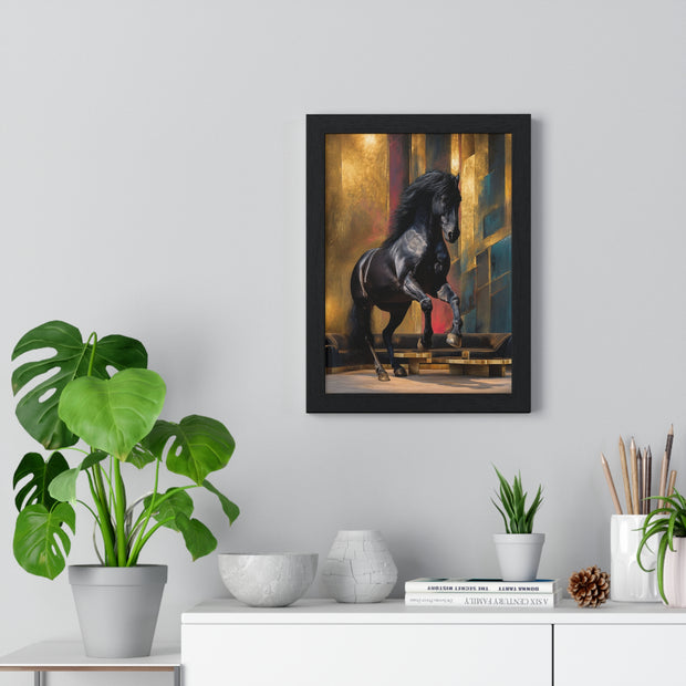 Elegant Horse Art Print, Framed Wall Decor, Equine Painting, Home Office Decor, Animal Lover Gift, Birthday, Anniversary, Christmas