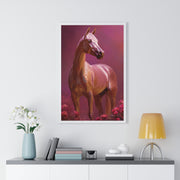 Elegant Horse Art Framed Poster, Equine Decor, Horse Lover Gift, Wall Art for Home, Unique Gift for Her, Animal Artwork
