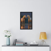 Elegant Horse Framed Poster, Horse Lover Art, Nature Wall Decor, Equine Photography, Gift for Home, Equestrian Decor