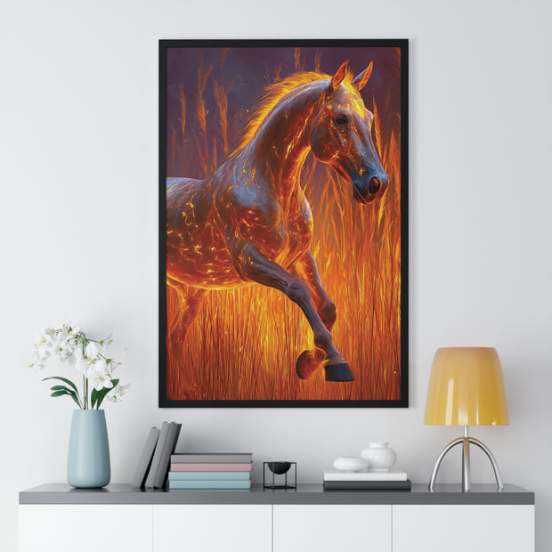 Fiery Horse Wall Art Poster, Animal Lover Print, Horse Decor, Equestrian Gift, Living Room Decor, Unique Art