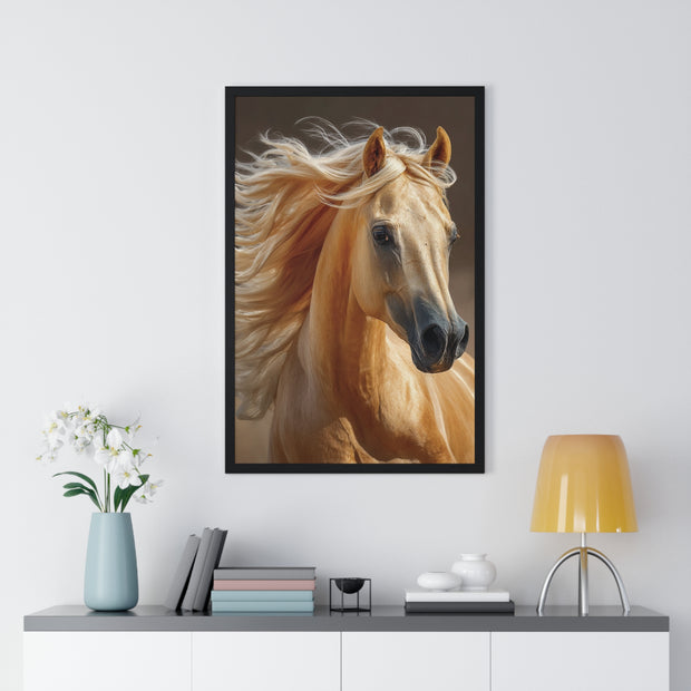Majestic Horse Art Print - Vertical Framed Poster, Elegant Horse Decor, Nature Wall Art, Animal Lovers Gift, Home & Office Decoration