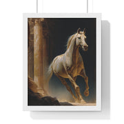 Elegant Horse Wall Art, Vertical Framed Poster, Equine Home Decor, Animal Art Print, Rustic Living Room Decoration