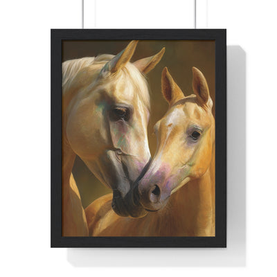 Horse Love Vertical Framed Poster, Equine Wall Art, Farmhouse Decor, Gift for Horse Lovers, Equestrian Home Decor