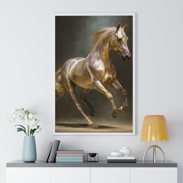 Elegant Horse Art Print, Horse Lover Gift, Wall Decor for Equestrians, Inspirational Home Art, Vertical Framed Horse Poster
