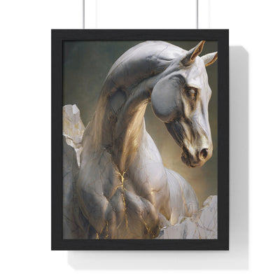 Elegant Horse Sculpture Wall Art, Horse Decor, Modern Framed Poster, Home Decor, Gift for Animal Lovers, Art for Living Room