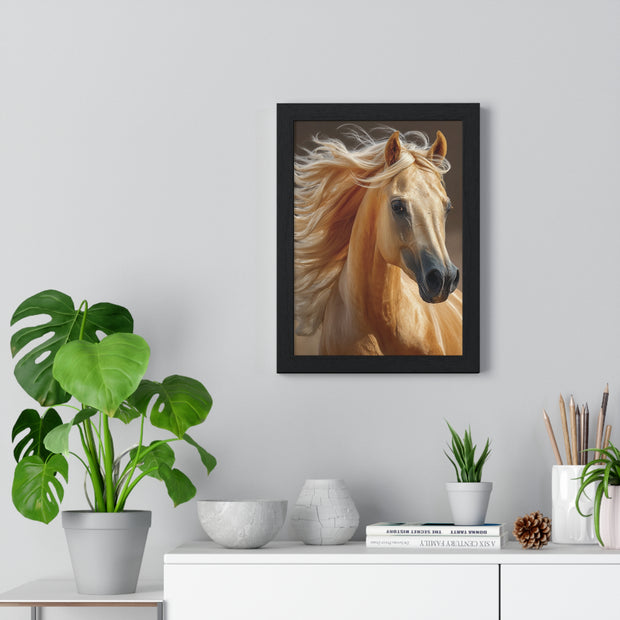 Majestic Horse Art Print - Vertical Framed Poster, Elegant Horse Decor, Nature Wall Art, Animal Lovers Gift, Home & Office Decoration