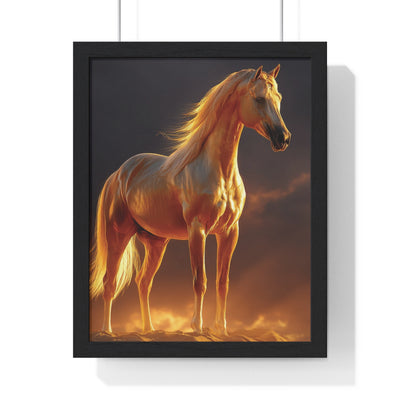 Majestic Horse Vertical Framed Poster | Horse Decor, Animal Art, Wall Art, Equestrian Gift, Nature Decor