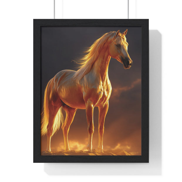 Majestic Horse Vertical Framed Poster | Horse Decor, Animal Art, Wall Art, Equestrian Gift, Nature Decor