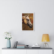 Elegant Horse Framed Poster, Horse Lover Art, Home Decor, Gift for Equestrians, Inspirational Wall Art, Rustic Farmhouse Style