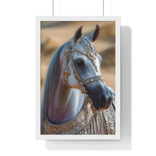 Elegant Horse Framed Art Print, Equine Wall Decor, Horse Lover Gift, Bohemian Home Decor, Nature-Inspired Wall Art