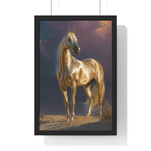 Elegant Horse Vertical Framed Poster, Equine Art, Horse Lover Gift, Home Decor, Equestrian Wall Art, Nature Inspired Décor