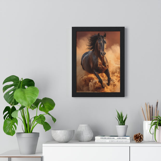 Galloping Wild Horse Framed Poster, Equine Wall Art, Nature Decor, Horse Lover Gift, Rustic Home Decor, Farmhouse Artwork