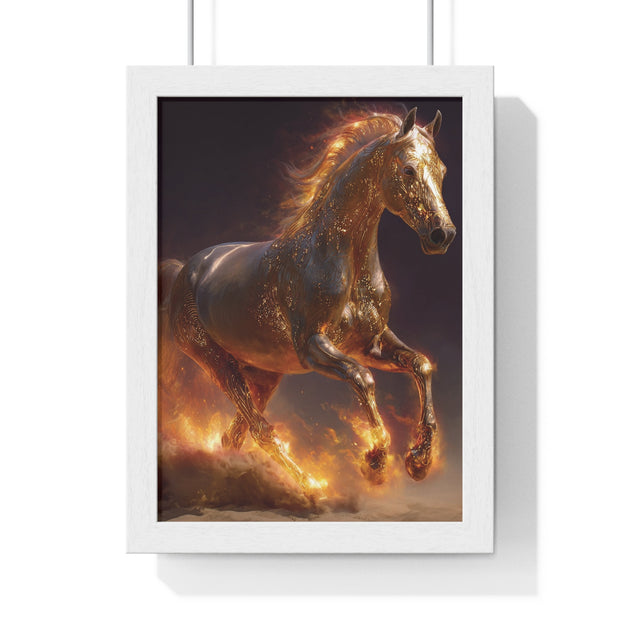 Majestic Horse Vertical Framed Poster, Equestrian Wall Art, Horse Lover Decor, Animal Print, Gift for Equine Enthusiasts