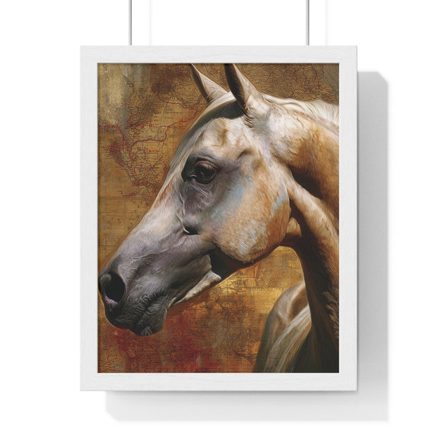 Majestic Horse Vertical Framed Poster | Equine Wall Art, Horse Lover Gift, Rustic Home Decor, Equestrian Art, Animal Print