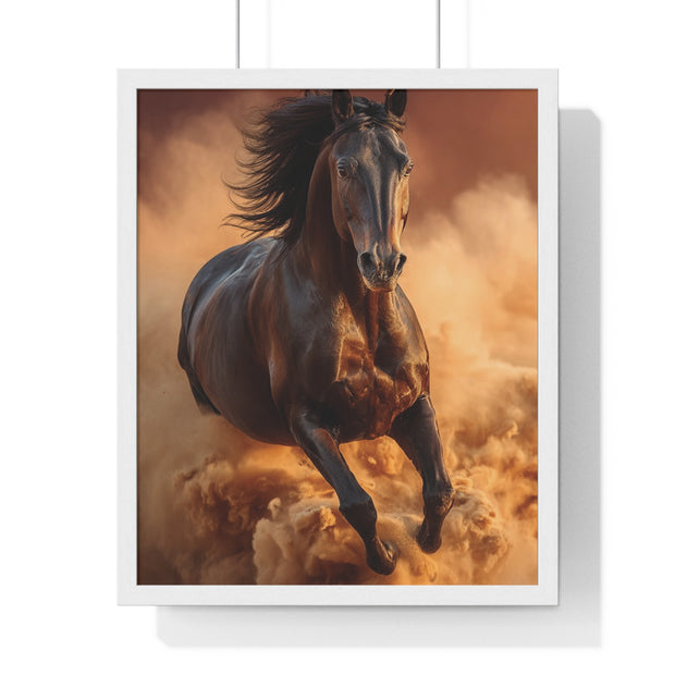 Galloping Wild Horse Framed Poster, Equine Wall Art, Nature Decor, Horse Lover Gift, Rustic Home Decor, Farmhouse Artwork